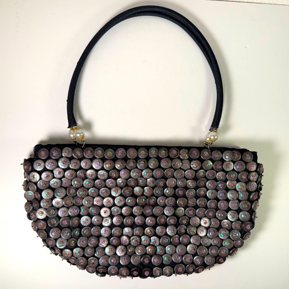 Mido Collection Black Beaded Shoulder Bag - Picture 3 of 12